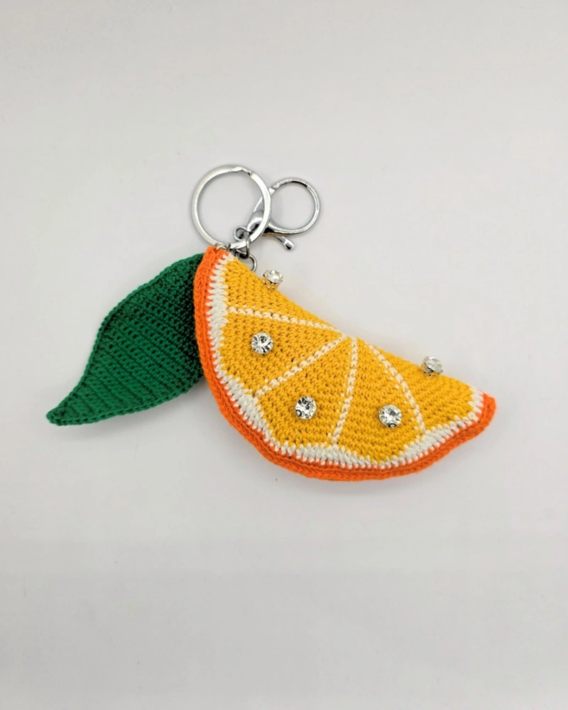Crochet Orange Keychain